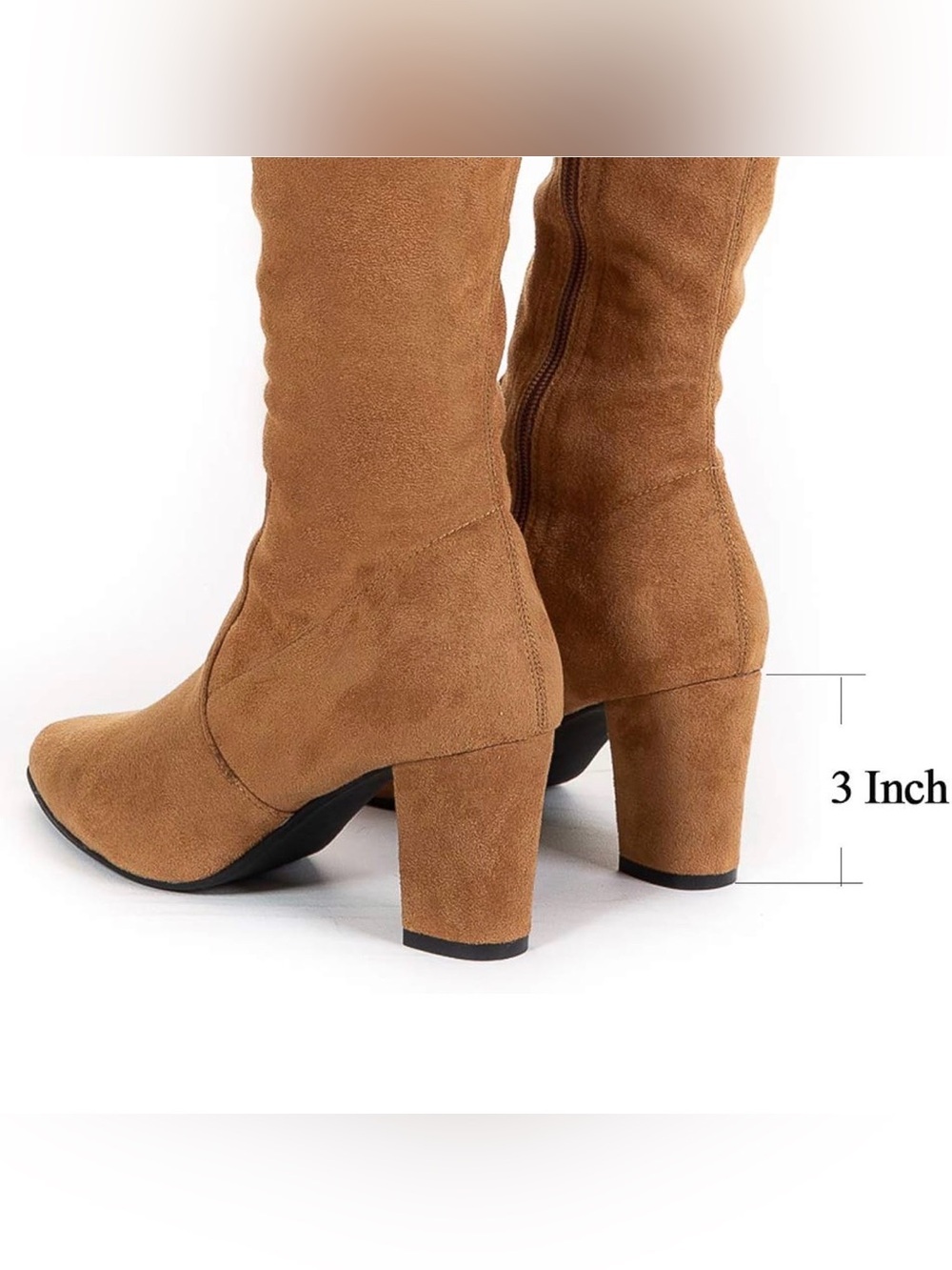 Tan “suede” over the knee boots - Picture 11 of 11